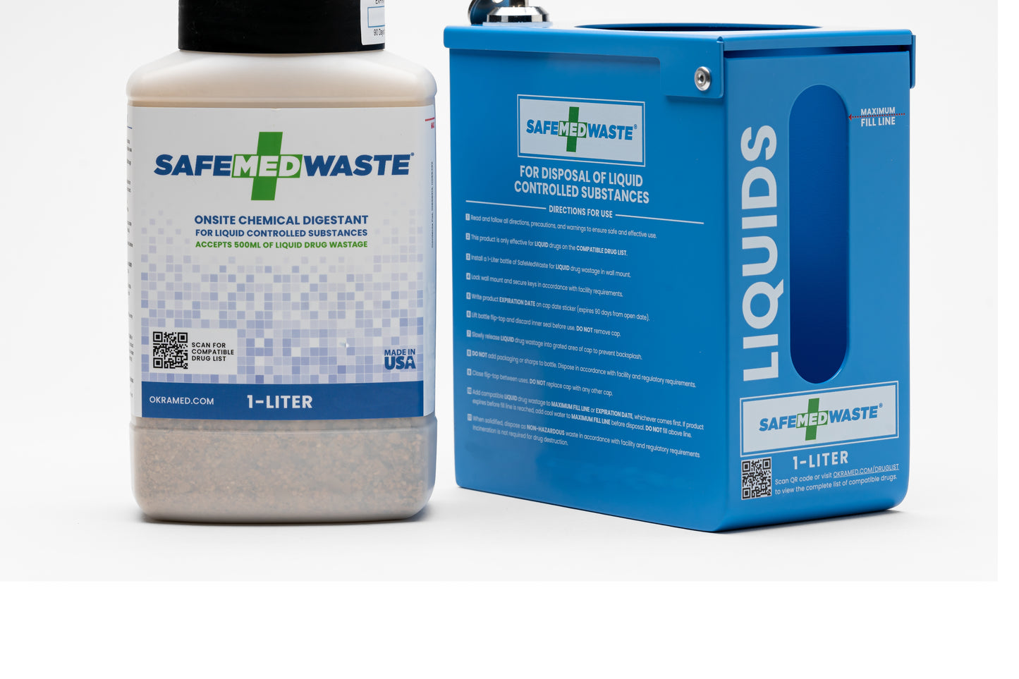 SafeMedWaste 1L Starter Kit for LIQUID controlled substance waste